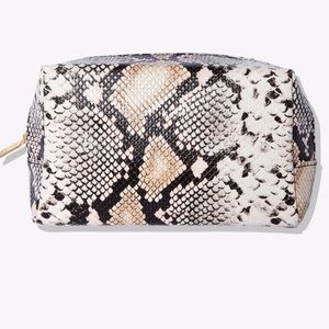 tarte fab & faux snakeskin zippered cosmetic bag